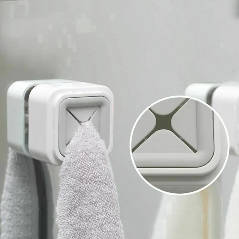

Convenient Kitchen Storage Hooks Washing Cloth Hanger Rack Towel Holder Sucker Wall Window Bathroom Tool Gray Transparent Color