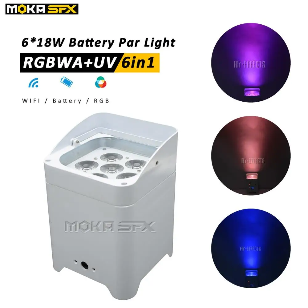 

2Pcs/Lot Par QA5 Battery Powered Low Profile Par 6x18W Quad RGBA LEDs