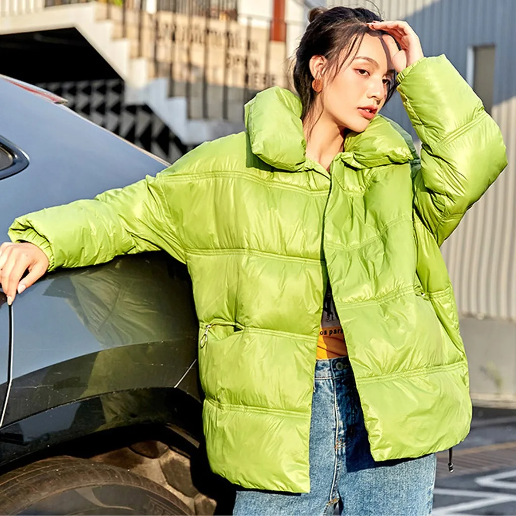 Женское пальто парка зимняя однотонная тонкая короткая теплая пуховик верхняя