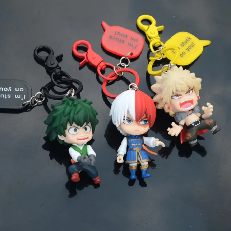 

2020 New Hot Anime Key Chain My Hero Academia Figure Keychains Pendants Magic School College Car Pendant Keyring Jewelry Gift