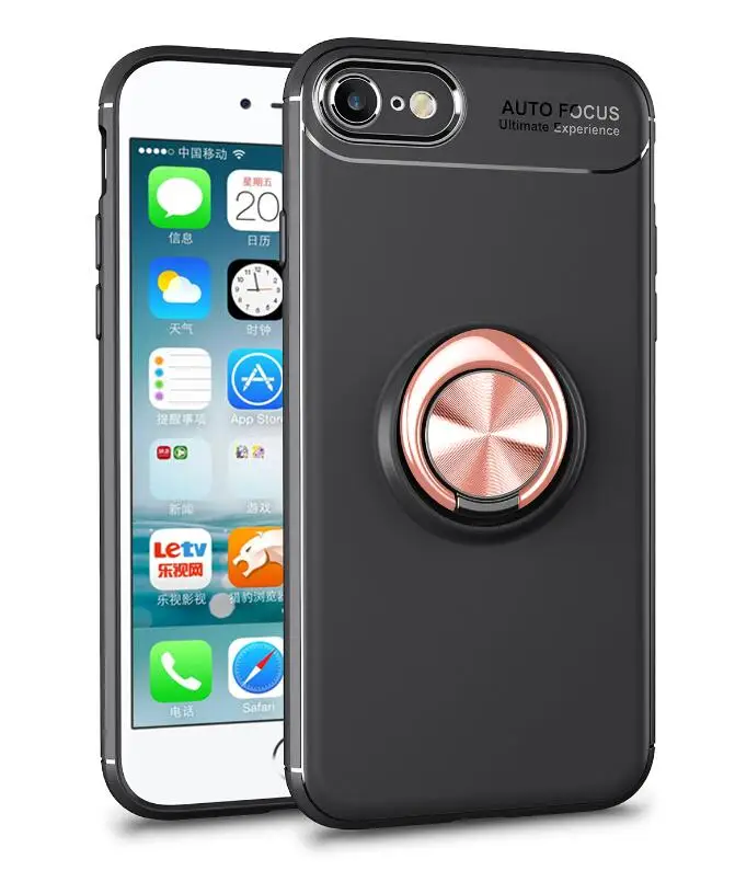 Чехол для iPhone 11 Pro XR XS 5 6 7 8 X ТПУ Скрытая подставка с автомобильным магнитом чехол для Apple iPhone 6 7 8 Plus XS MAX чехол Fundas - Цвет: Black Pink