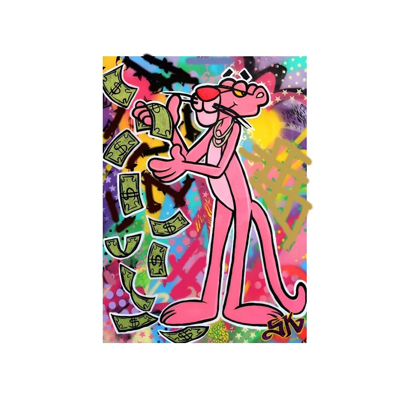 

Graffiti Street Art Pink Leopard Poster Canvas Painting Wall Art Prints Gift Nordic Home Decor for Room Living Room