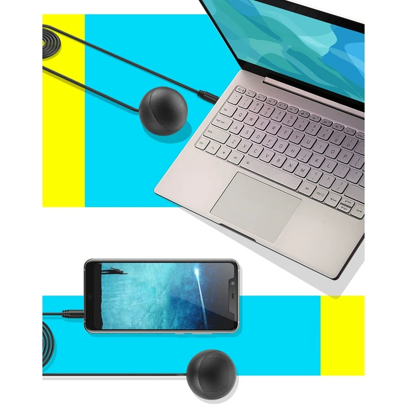 

Conference Microphone, 3.5mm 360 Omnidirectional Mic for Phone/Computers PC, Condenser Desktop Microphones