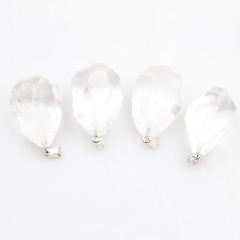 Очарование Рейки Исцеление белый кварц Камень Прозрачный кристаллический кулон