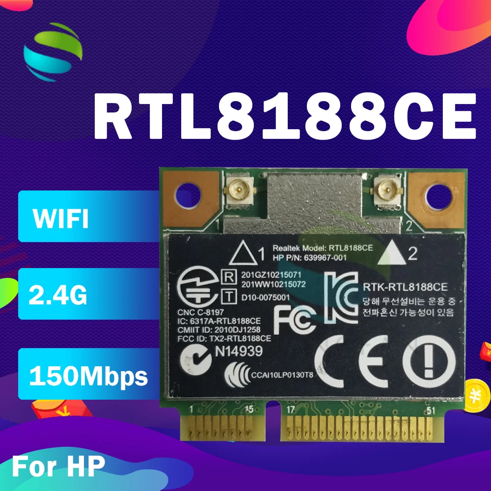 Беспроводная Wi-Fi карта RTL8188CE 640926-001 для ноутбука HP 4431S 4436S 4430S 4230S 4730S | Компьютеры и