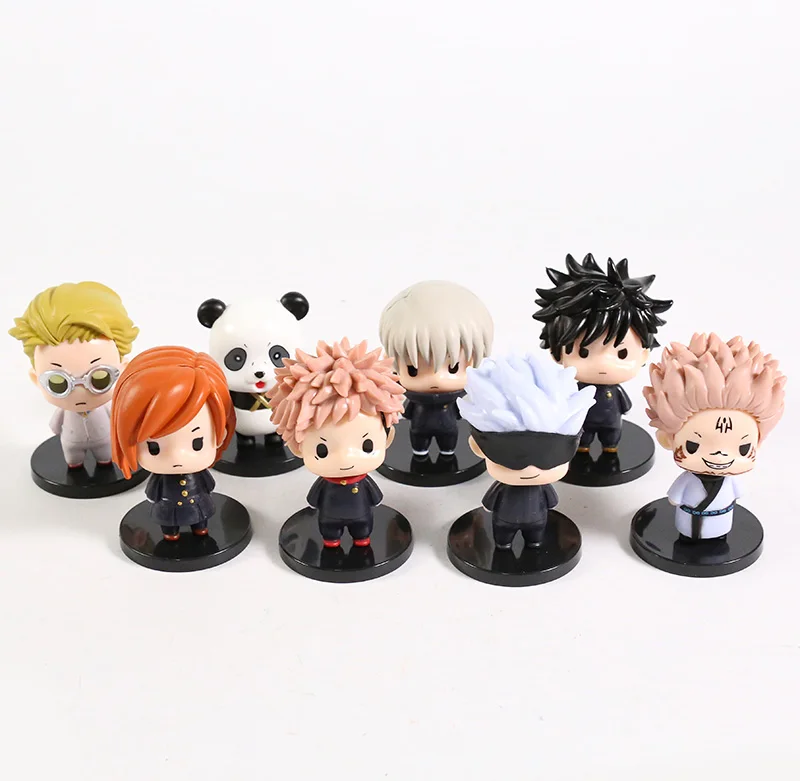 

8pcs/set Anime Jujutsu Kaisen Itadori Yuji Gojo Satoru Fushiguro Megumi Kugisaki Nobara PVC Figures Modle Toys