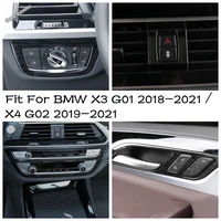 glass headlamp control handle air condition warning light cover trim black interior for bmw x3 g01 x4 g02 2019 2022