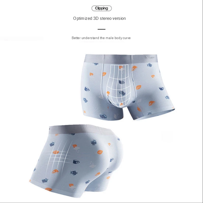 

3pcs Xiaomi MiiOW Men's Underwear Boxer Modal Seamless Printed Men Underpants Ultra-thin Breathable Boy Panties Male Underpants