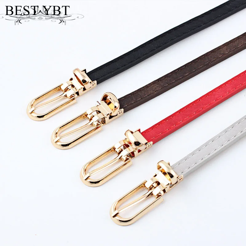 

Best YBT Women Belt Imitation leather Alloy Pin Buckle New Multi-color Decorative Dress Thin Waistband Abrasive PU Women Belt