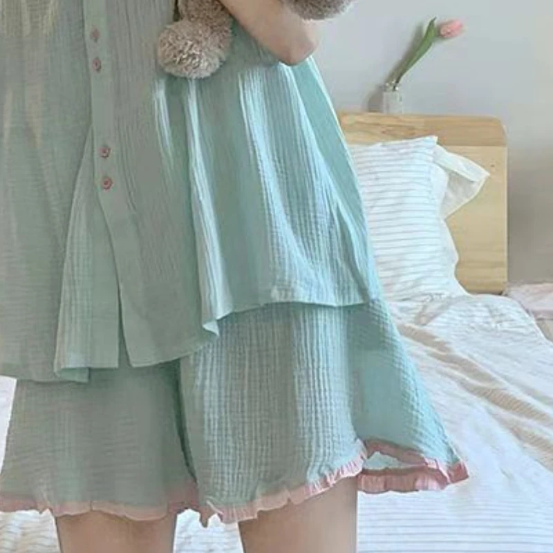 

Women Pajama Sets Sweet Cozy Sleeveless Fashion Summer Lounge Korean Style Sleepwear Casual Students Homewear Female 2 Pieces