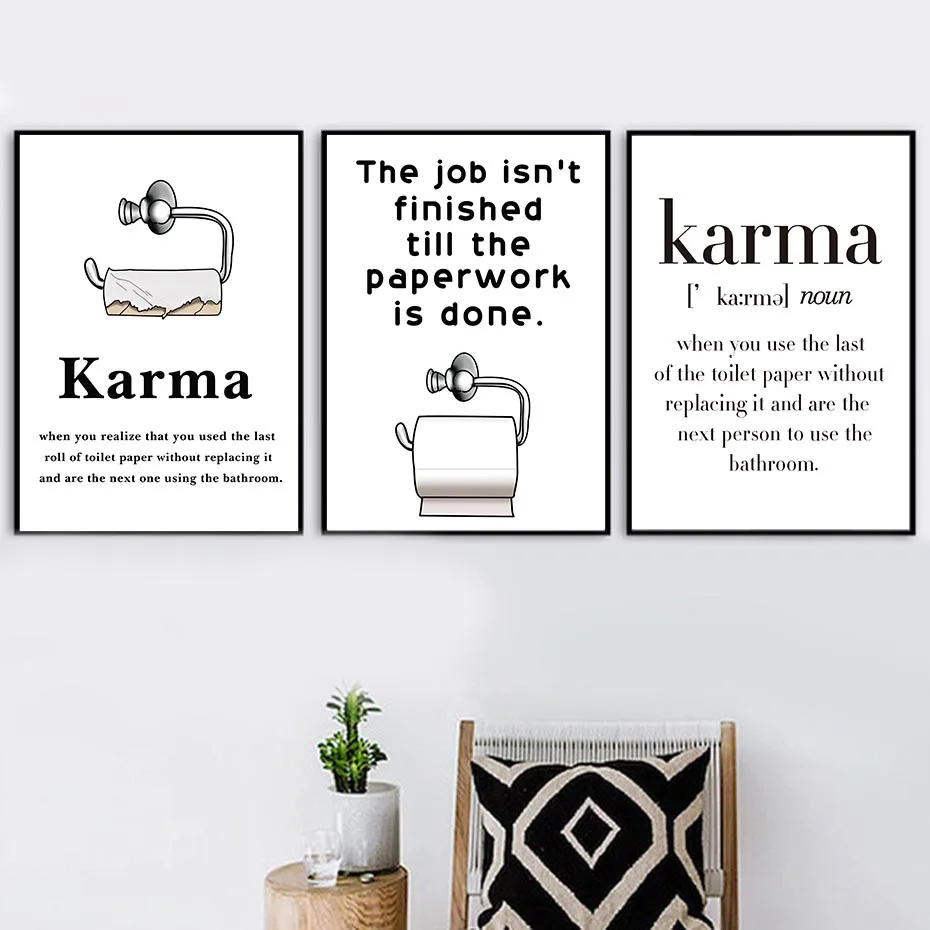 Настенные художественные картины, Минималистичная печать, замечательная туалетная бумага, бумага, парусина, скандинавский стиль, винтажные постеры, печать, Badkamer