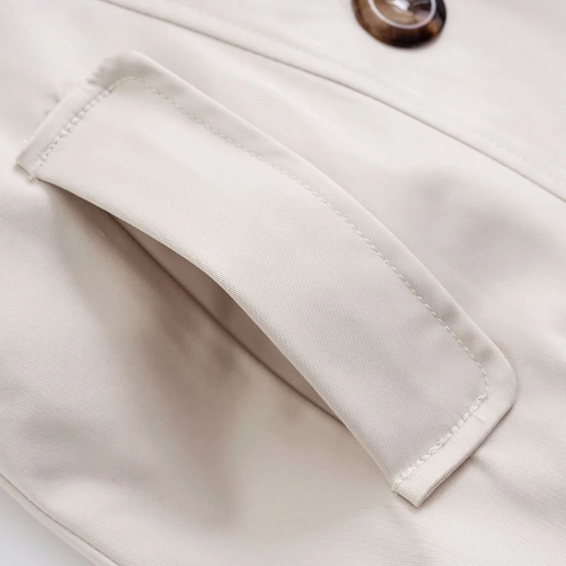 

Classic Short Trench Coat Ladies 2021 Spring New Self-cultivation Commuter Double-breasted Belt Jacket Professional Wear Y23