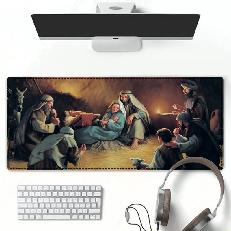 

Luxury Jesus Birth Mouse Pad Gaming MousePad Large Big Mouse Mat Desktop Mat Computer Mouse pad For Overwatch