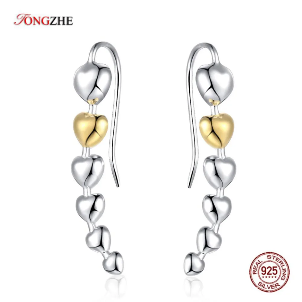 TONGZHE новые летние длинные серьги в форме сердца любовь для женщин Аутентичные