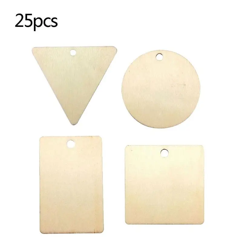 25 шт. подвесные бирки из натурального кусочки дерева для свадебных торжеств с