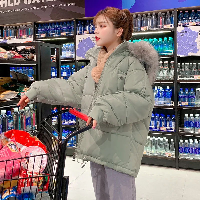 

Women Thicken Warm Parka Coat Winter Ladies Down Padded Jacket Bread Coat Hooded Outwear Korean Cotton-padded Short Jackets