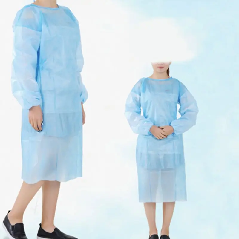 

10 Pack Blue Disposable Isolation Gown Protective Isolation Gown Clothing