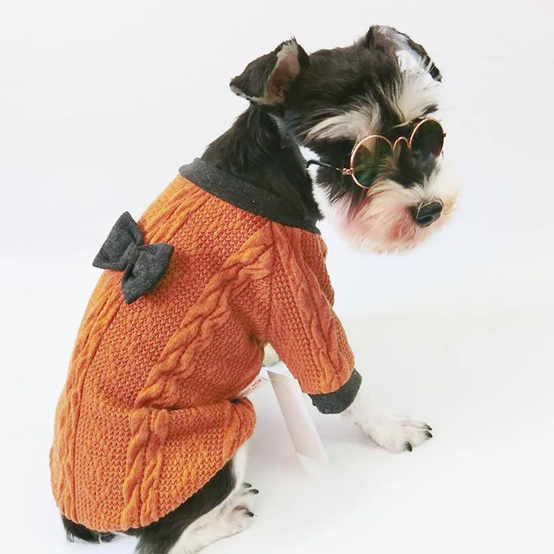 Трикотажная одежда желтый серый пуловер свитер черный бант Осень-зима