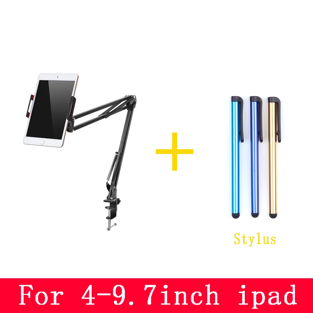 Гибкий держатель для планшета, телефона, для IPad 2, 3, 4 Air Mini Pro для iPhone, Xiaomi, длинные руки, ленивые люди, кровать, настольная для 4-9,7 дюймов - Цвет: phone  tablet