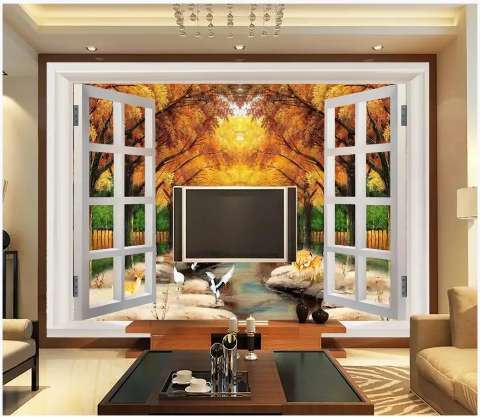 Настенные обои по фото индивидуальному заказу 3d фрески для стен окон пейзажа