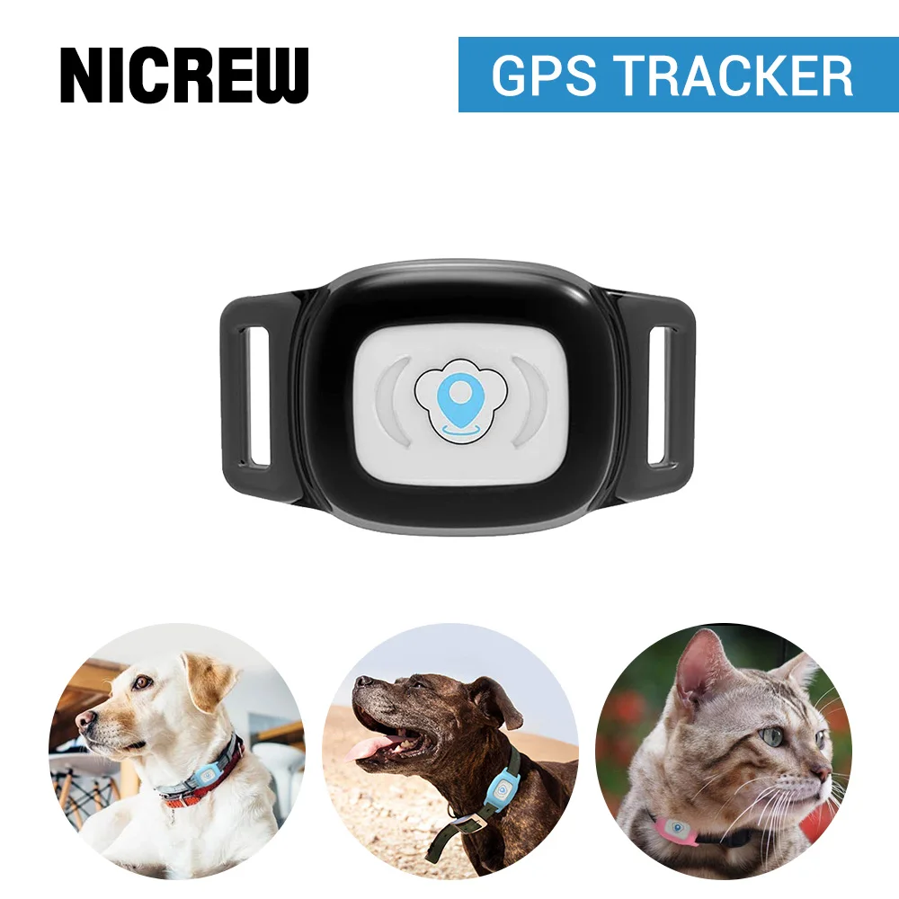 NICREW gps-трекер для собак, кошек, смарт-устройство слежения в реальном времени с ошейником, IP67 водонепроницаемый и приложение