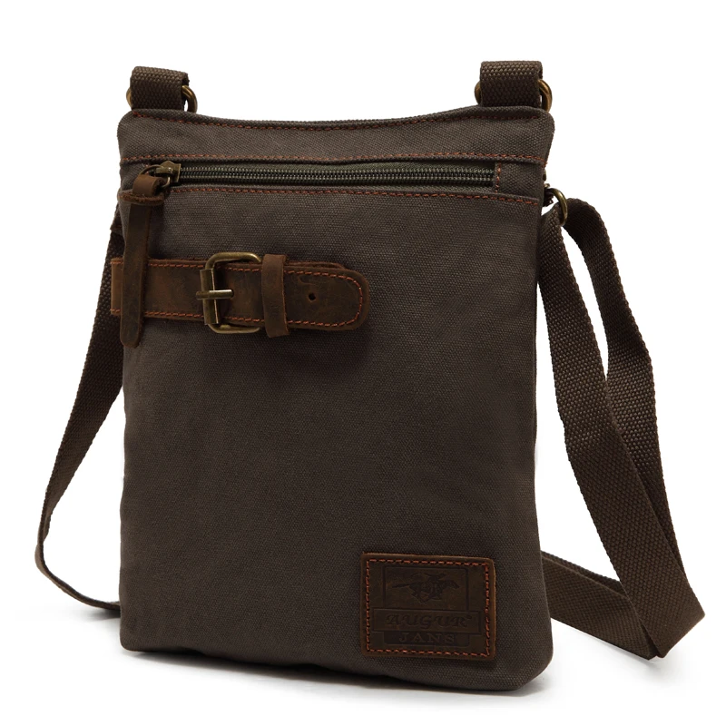 New Fashion Men Casual Canvas Crossbody Bag Messenger Shoulder Tote Briefcase Lightweight Travel Handbag Solid Color