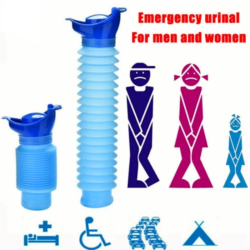 

750ML Carry Urinal Tool Reusable Travel Foldable Mini Toilet Portable Shrinkable Emergency Urinal Pee Bottle for Kids Adult