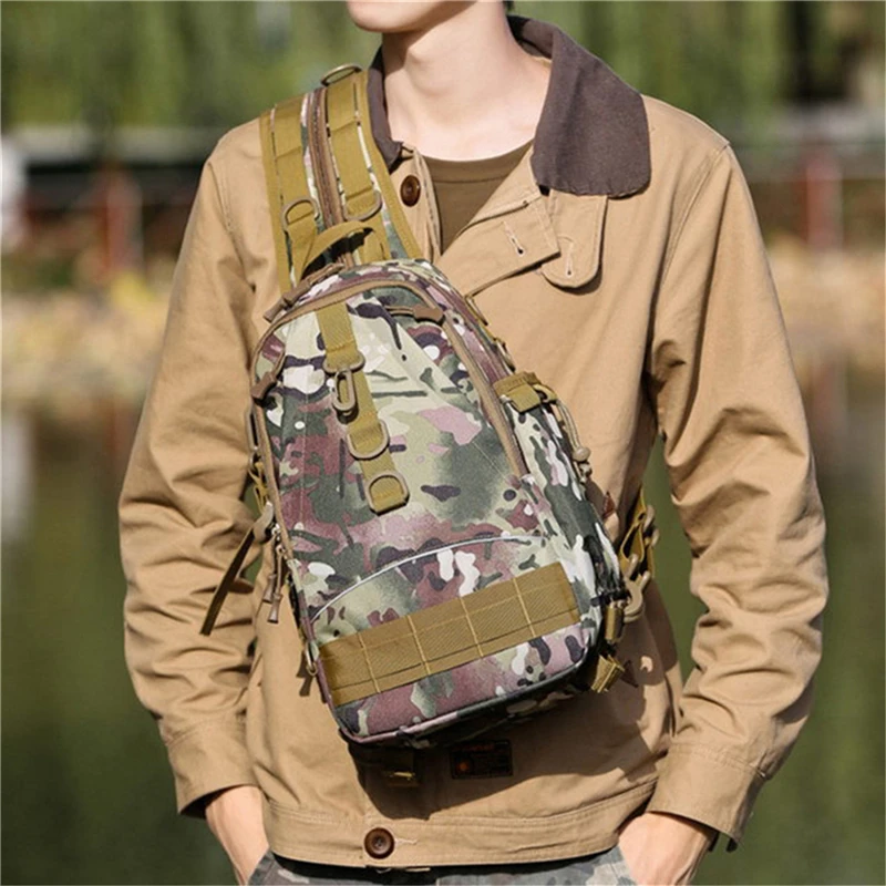 

Fishing Lure Bag Multifunction Waterproof Fishing Bag Shoulder Lure Backpack Reel Bag Straps Fish Tackle Bag (No chest button)