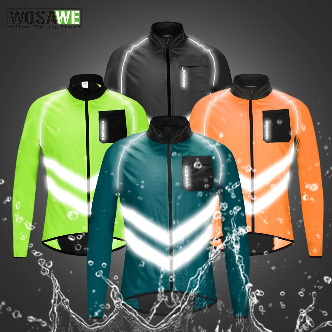 Велосипедные куртки WOSAWE светоотражающая ветрозащитная Мужская и женская одежда