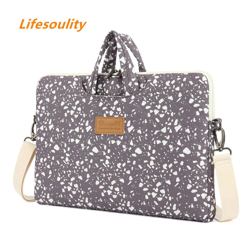 

Lifesoulity Small stone Patten Waterproof Laptop One-shoulder Postman Bag Case for macbook pro 14"15" Laptop Bag 15.6"