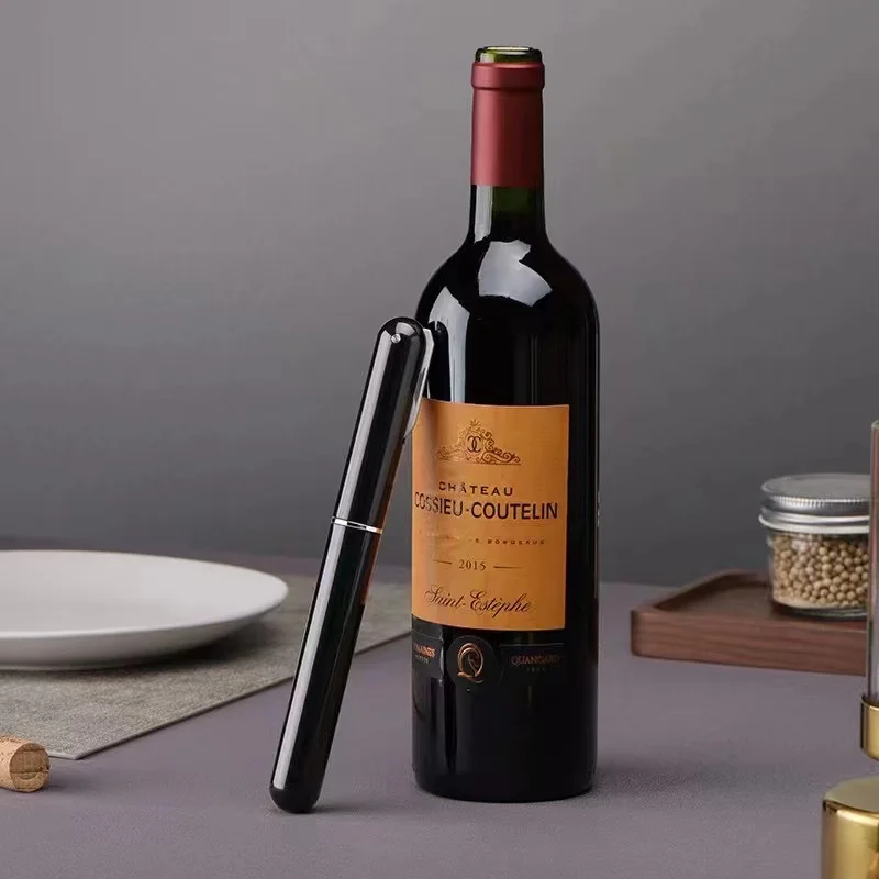 

Manual Air Pump Wine Bottle Fountain Pen Safe Portable Stainless Steel Pin Cork Remover Wine Corkscrew Kitchen Wine Accessories