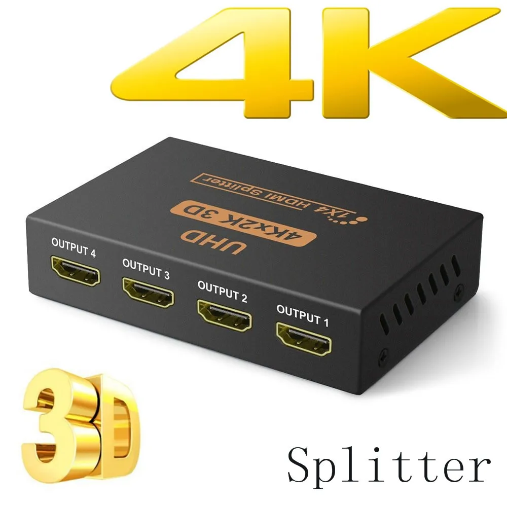 Сплиттер BESIUNI 4K HDMI совместимый с Full HD 1080p видео переключатель 1X2 1X4 двойной дисплей