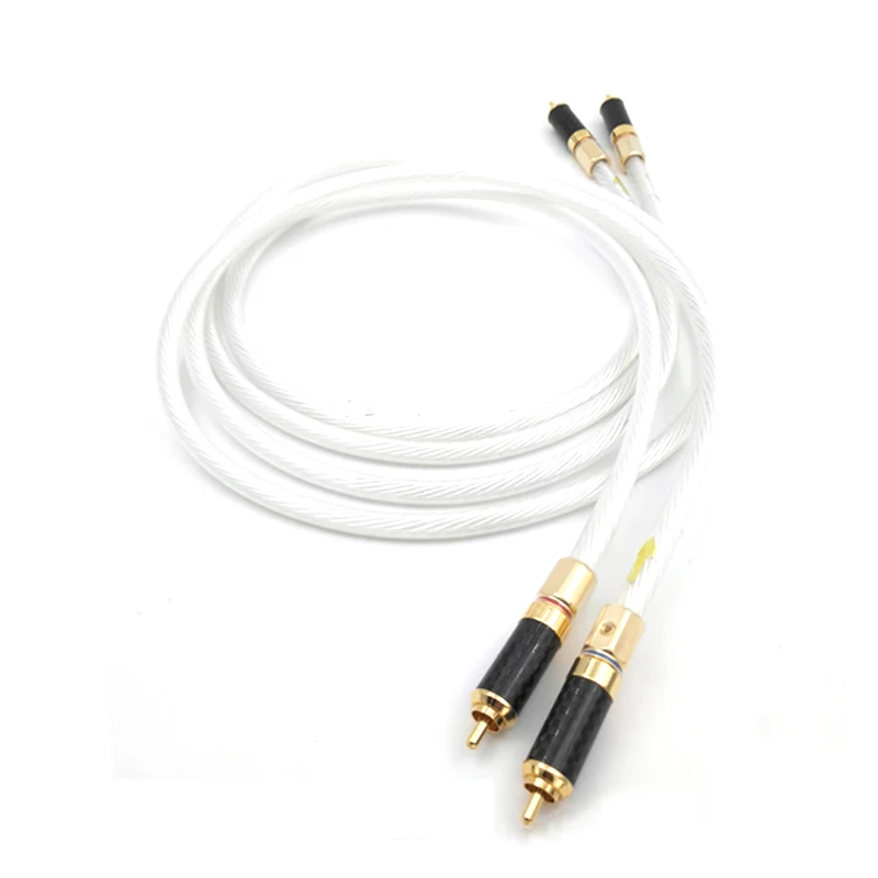 1 пара 5N посеребренный кабель OCC RCA аналоговый аудио для домашнего кинотеатра DVD ТВ