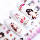 2021 зимние маникюрные наклейки, флаконы для духов с маргаритками, маникюр, наклейки с цветами, Детские Водонепроницаемые наклейки для ногтей с любовными героями мультфильмов.