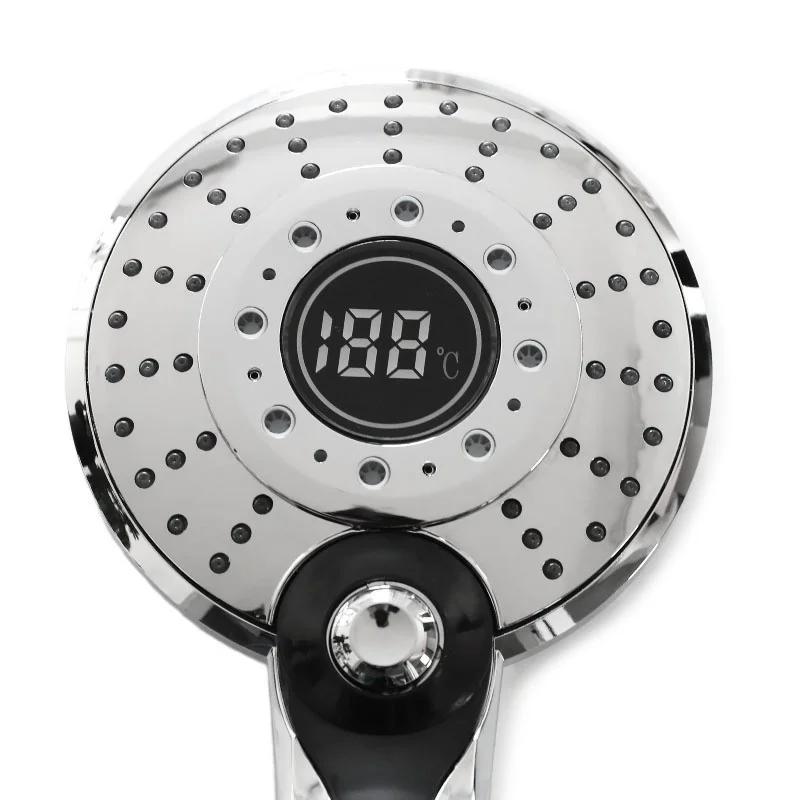 Цифровой светодиодный душ с 3 цветным контролем температуры ручной светильник