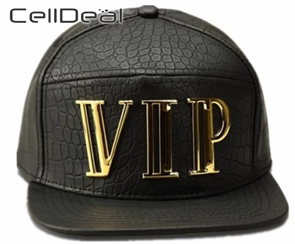 1 шт. хип-хоп бейсболка стиль золото &quotVIP&quot логотип кожа ПУ бейсболки США рэп DJ