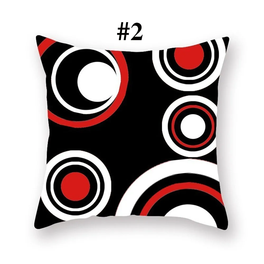 Наволочка черно-красная Геометрическая 100% полиэфирные подушки Чехол для диван