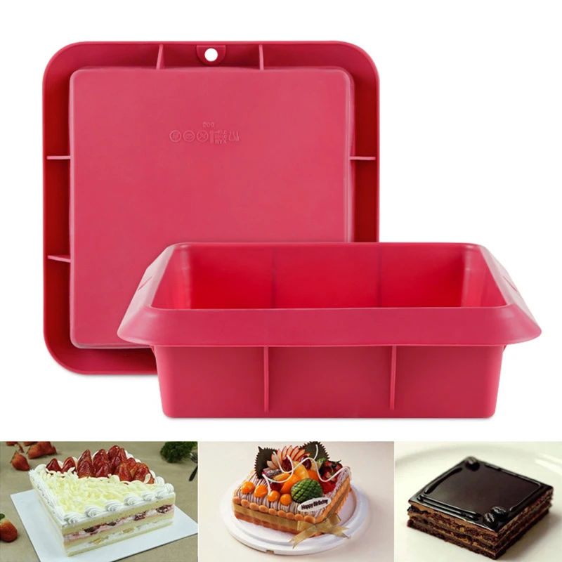 

Square Silicone Cake Mold for Kitchen Bread Chocolate Mousse Ice Cream Jello Pudding Dessert Baking Bakeware Pan Decorating Tool