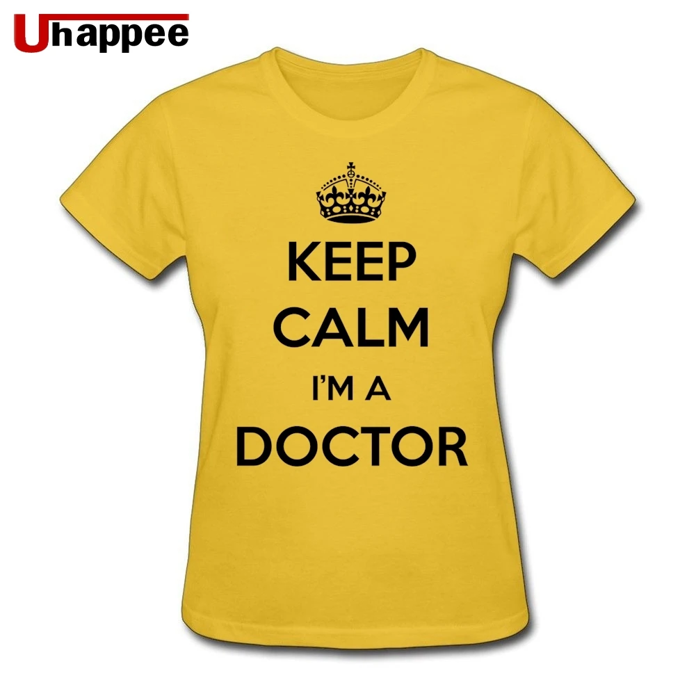 KEEP CALM I'M A DOCTOR Футболка женская футболка с короткими рукавами из 100% хлопка