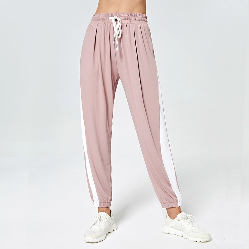 

Salleaffo Casual Sports Running Pants For Women 2021 Fashion Fitness Exercise Workout Loose Breathable Trousers Black Pink Blue