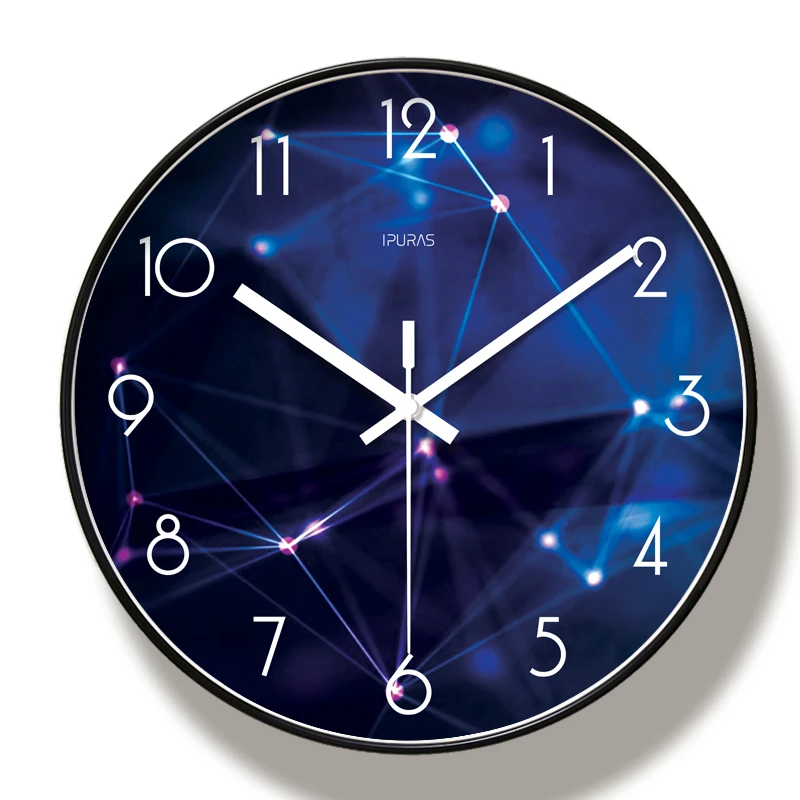 

Round Creative Mute Modern Design Large Wall Clock Clocks for Home Kitchen Living Room Decor Battery Operated Silent