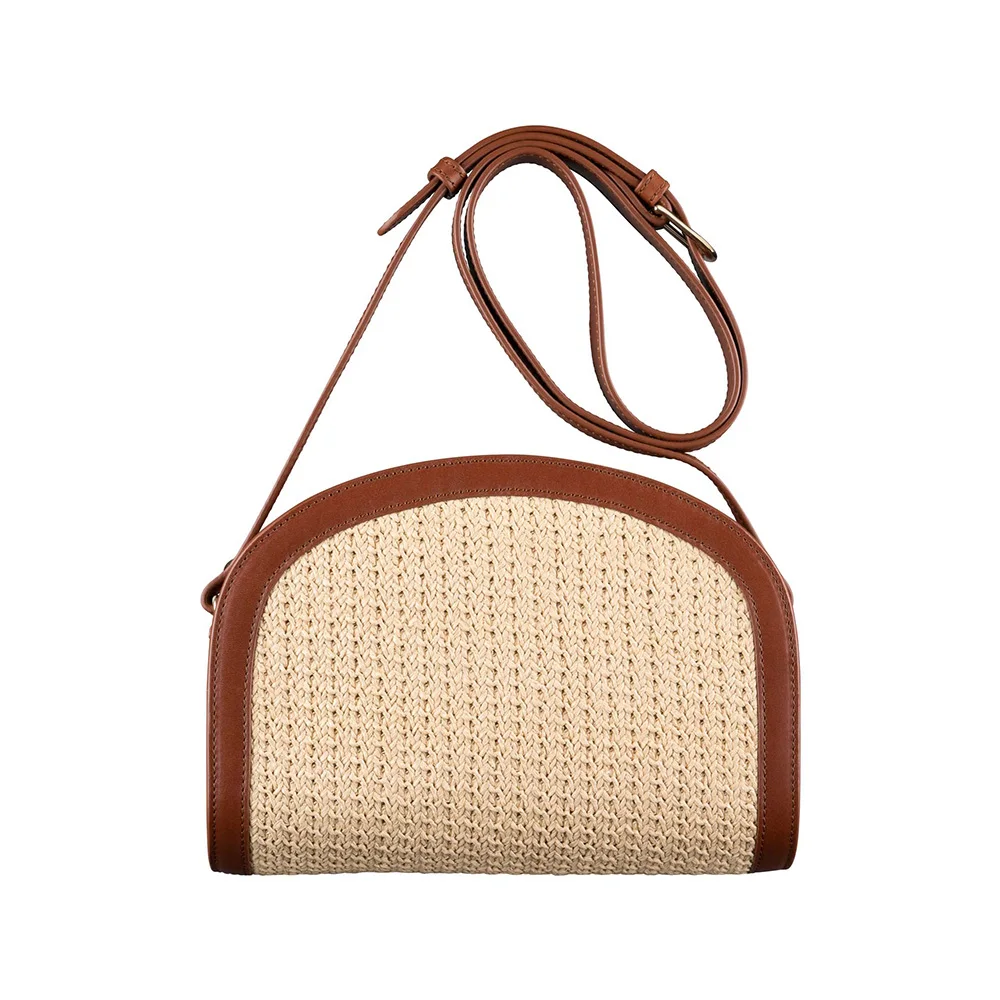 

Fashion Half Moon Straw Saddle Bag Women Bags Designer Patchwork Women's Shoulder Bag Crossbody Bags for Women 2021 Brands Purse