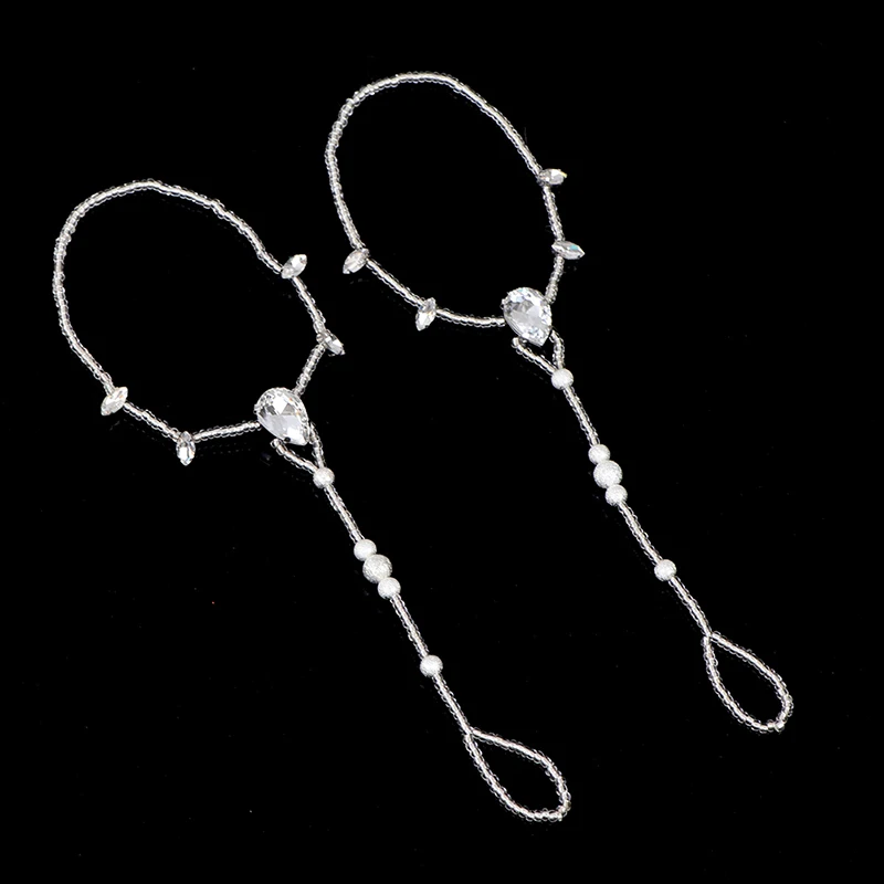 1 шт. модные свадебные сандалии без ног украшенные блестящими кристаллами