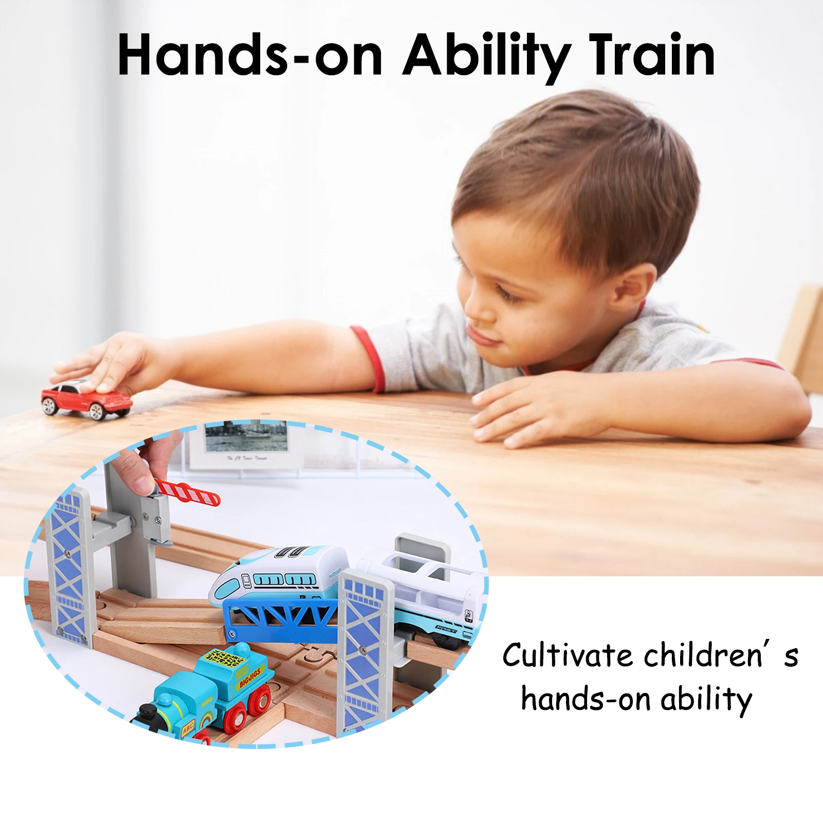 

Kid Toys Wooden Thomas Train Bulk Track Accessories Track Bridge Series Track Scene Educational Toys Double Fence Props
