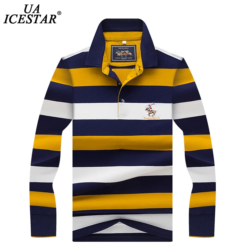 

UAICESTAR Brand Stripe Men Polo Shirt Autumn High Quality Fashion Embroidery Polo Men 2020 New Casual Long Sleeve Polo Shirts