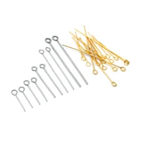 100pcs stainless steel gold color eye head pins15 20 30 40 50mm findings for diy jewelry making accessories wholesale lots bulk