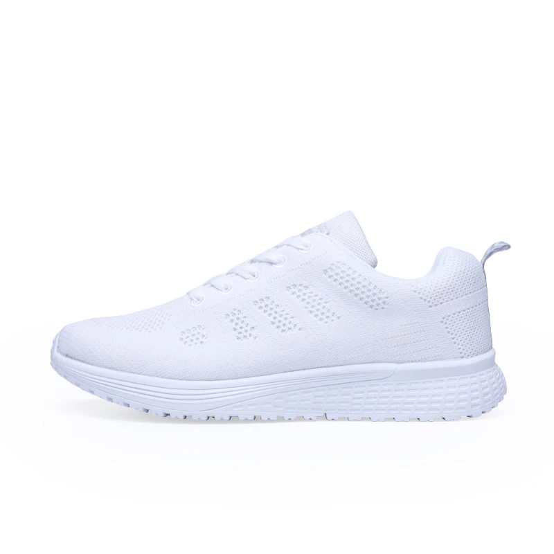 Causal Couple Light Women's Flat Shoes Breathable Air Mesh Sport Women's Sneakers Outdoor Jogging Classic White Womens Shoes 44