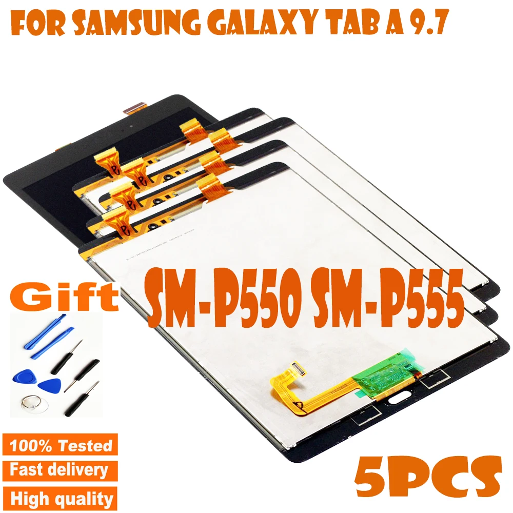 5 шт. для Samsung Galaxy Tab A 9 7 SM P550 P555 цифровой преобразователь сенсорного ввода с ЖК