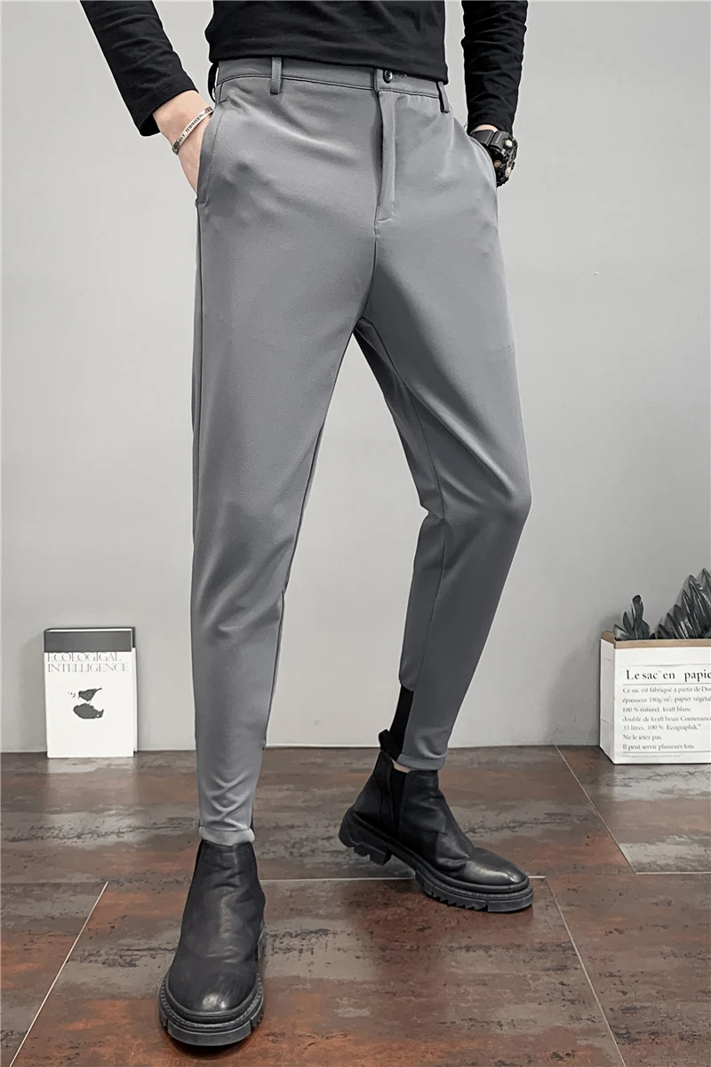 

Men 2021 New Suit Pants Business Office Social Slim Fit Trousers Fashion Streetwear Casual Pencil Pants Pantalon Homme Classique