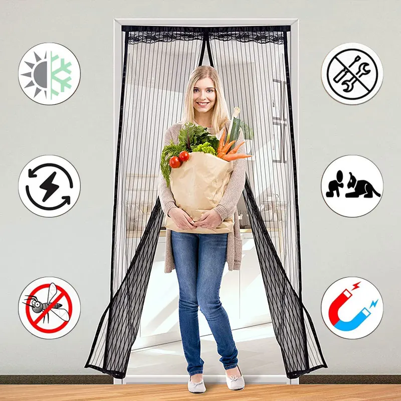 Жаркая летняя москитная сетка для двери магнитная дверная занавеска